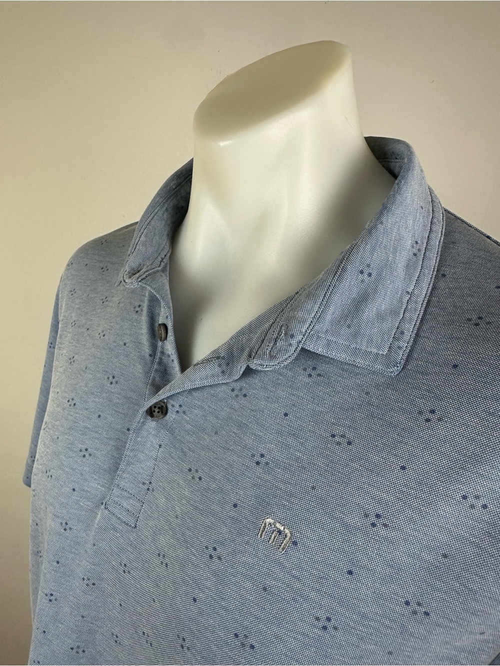 Travis Mathew Men’s Performance Golf Polo w/ Scattered Dot Graphic